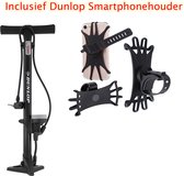 Dunlop fietspompen - Vloerpomp Met Drukmeter 61,5 cm - Incl. Dunlop Smartphonehouder