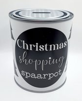 Studio Juulz Spaarpot Christmas Shopping / Spaarblik / Kerstmis / Kerst / Kerstcadeau / Cadeau / Sparen / Blik / 750 ml / Herbruikbaar
