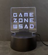LED LAMP | GAME ZONE WSAD | PC | 7 KLEUREN | AFSTANDSBEDIENING | 14CM
