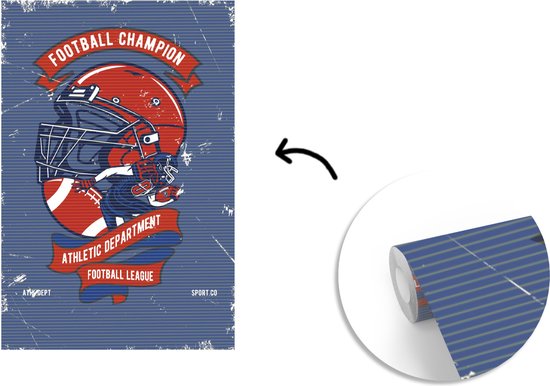 Papier peint - Papier peint photo peint Rugby - Homme - Rétro - Citation - Largeur 200 cm x Hauteur 300 cm