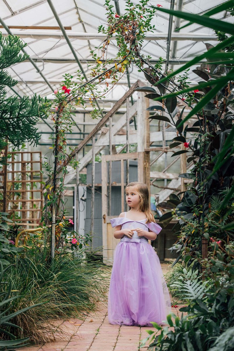 Prinsessenjurk meisje - Speelgoed 7 jaar - Prinsessen verkleedkleding - Zwaan - Het Betere Merk - Tiara - Kroon - Toverstaf - Paars — afbeelding 4