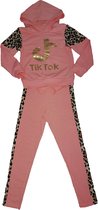 Tik Tok joggingpak Roze / zalmkleur roze / Tik Tok trends / Tik Tok joggingpak met luipaardprint