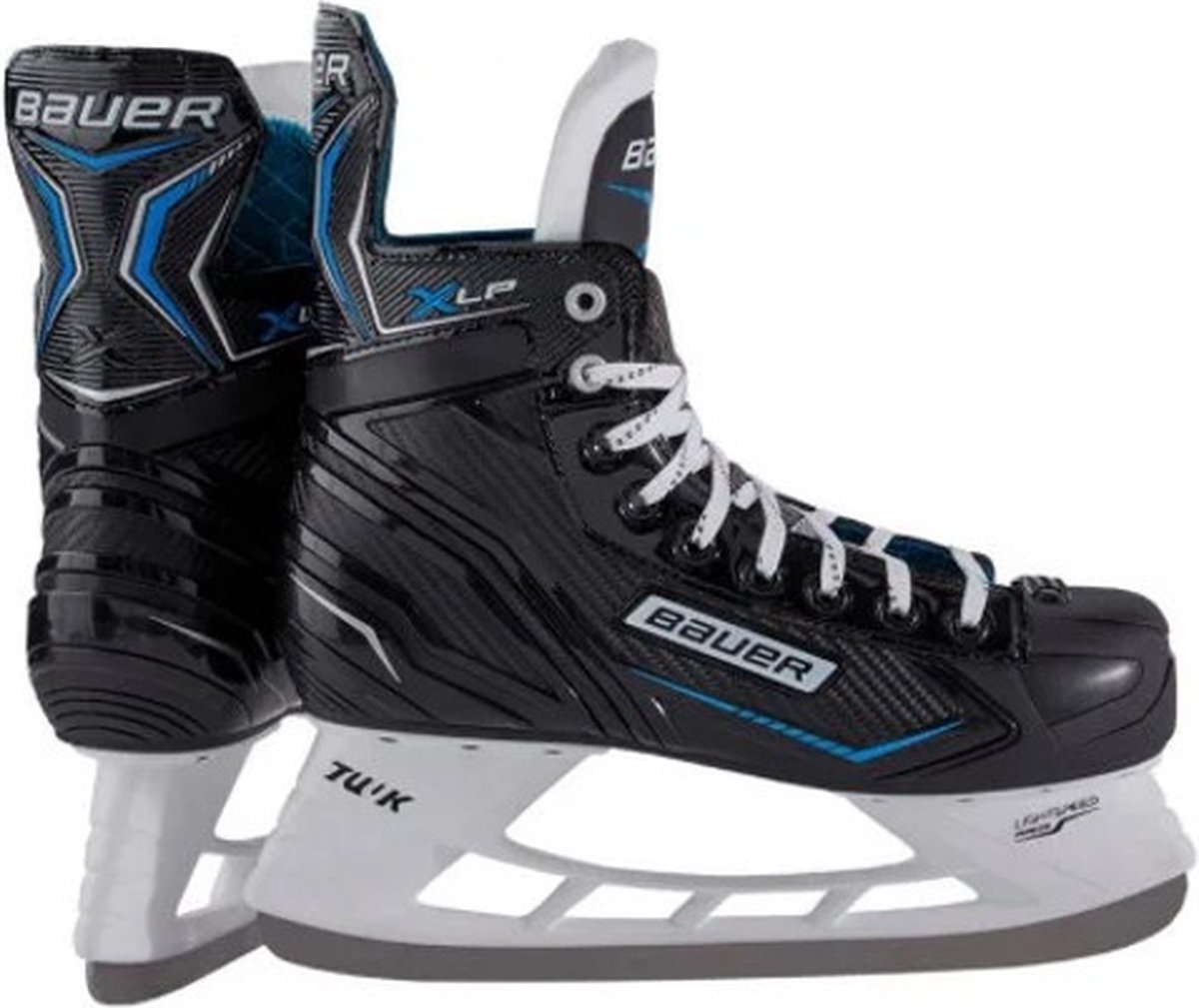 Bauer ijshockeyschaats X-LP zwart-zilver-blauw (size 6.0 maat 40,5) geslepen