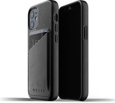 Mujjo - Leather Wallet iPhone 12 Mini | Zwart