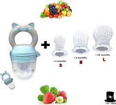 Bob Online ™ - Blauw Baby Fruitspeen en Bijtring in een x 1 + 3 Maten Spenen - Fruitzuiger - Fruit Fopspeen voorkomt verstikking - Babyvoeding - Siliconen Fruitspeen – Fruit Pacifi
