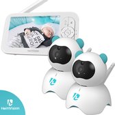 HeimVision© Babyfoon met 2 camera's – Baby monitor –  EXTRA camera - HD Scherm – Vanaf afstand bedienen – WiFi – Premium Model
