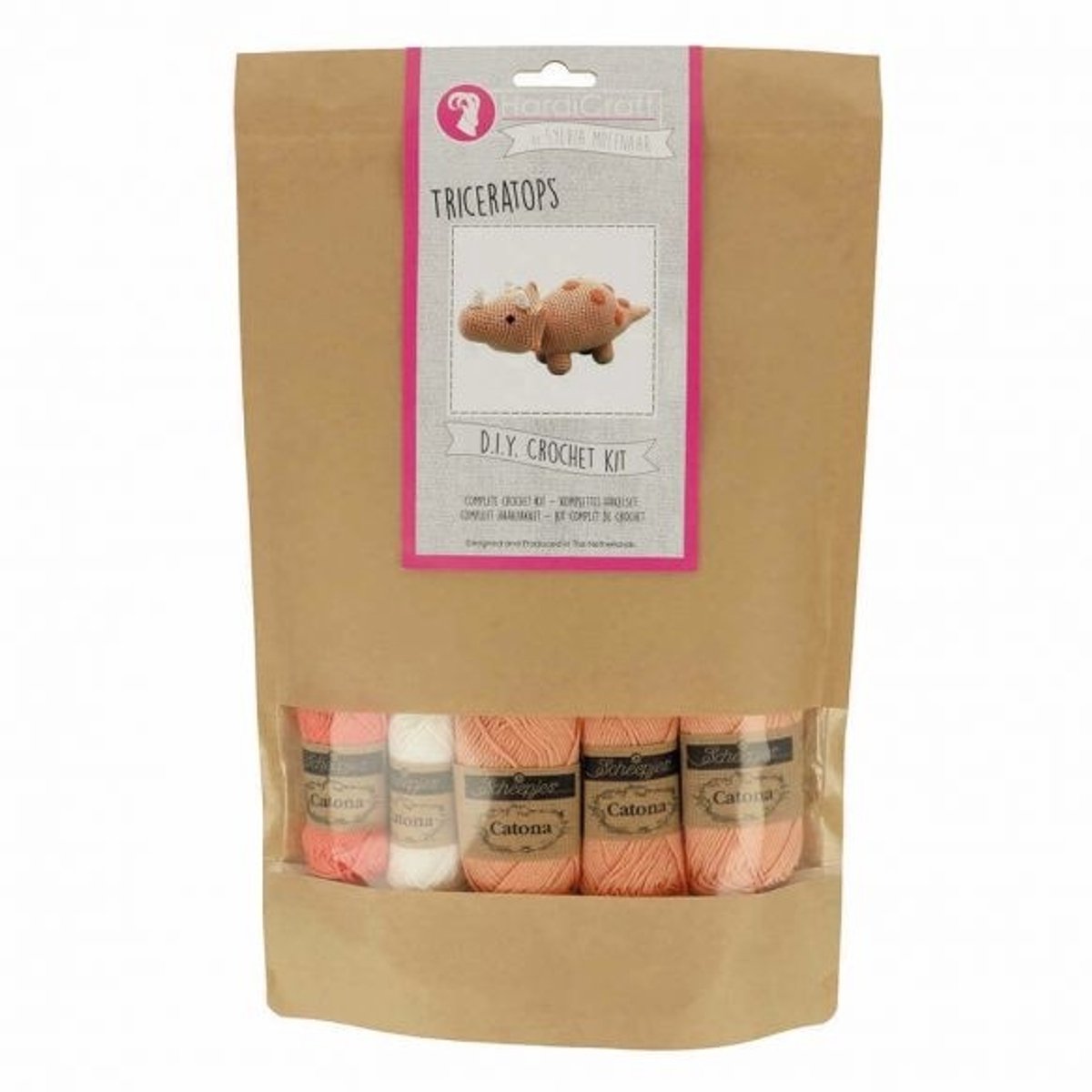 Hardicraft Triceratops Haakpakket - Haken - DIY - Voor Volwassenen - Knuffels - Haakpakketten — afbeelding 5