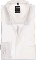 OLYMP Luxor modern fit overhemd - mouwlengte 7 - wit - Strijkvrij - Boordmaat: 47