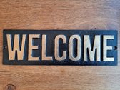 WELCOME - Deurbordje van gietijzer - Gietijzeren wandbord 'Welcome' - Lengte 25cm