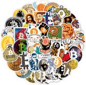 Bitcoin Stickers | Bitcoin, Crypto, Cryptocurrency - 50 Stickers voor laptop, agenda, koffer, etc.