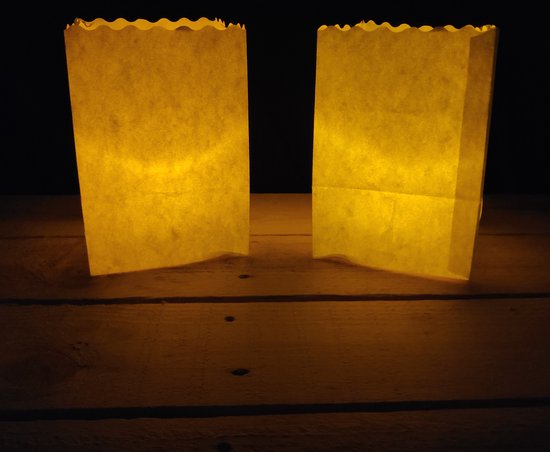 10 x Candle Bag Blanco Midi formaat | binnen & buiten | windlicht, papieren kaars houder, lichtzak, candlebag, candlebags, sfeerlicht