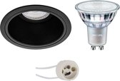LED Spot Set - Primux Minko Pro - GU10 Fitting - Inbouw Rond - Mat Zwart - Verdiept - Ø90mm - Philips - MASTER 927 36D VLE - 3.7W - Warm Wit 2200K-2700K - DimTone Dimbaar