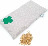 Pittenzak Met Pit! – Zachter, geurloos tarwe – Wasbare hoes – Magnetron en vriezer - Made in NL- grijs grafisch klavertje