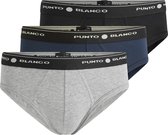 Punto Blanco Slips Heren | Ondergoed Heren Slips | Zwart Grijs Blauw | Basix  3-pack 53489-10 595 L