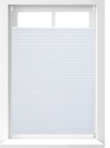 Relaxdays 1x plisségordijn wit - plissé jaloezie - met klemmen - opvouwbaar - 80 x 130 cm