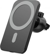 Magnetische Autohouder met Draadloos Opladen voor Apple iPhone 12 / iPhone 12 Pro MAX / iPhone 12 Mini - MagSafe - Quick Charge - 15W - Zwart