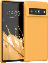 kwmobile telefoonhoesje voor Google Pixel 6 Pro - Hoesje met siliconen coating - Smartphone case in goud-oranje