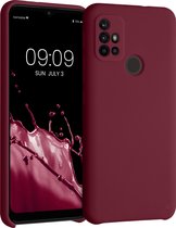 kwmobile telefoonhoesje voor Motorola Moto G30 / Moto G20 / Moto G10 - Hoesje met siliconen coating - Smartphone case in rabarber rood