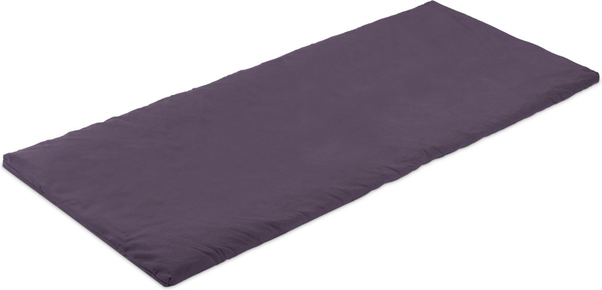Navaris opvouwbare katoenen meditatiemat lang - 200 x 80 cm meditatiekussen - Mat voor meditatie en training - Hoes van wasbaar katoen - Grijs
