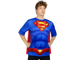FUNIDELIA Superman Kotuum voor mannen - Shirt en Cape - Maat: M-L - Rood