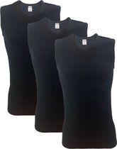 3 stuks SQOTTON A-shirt - V-hals - mouwloos - Zwart - Maat XXL