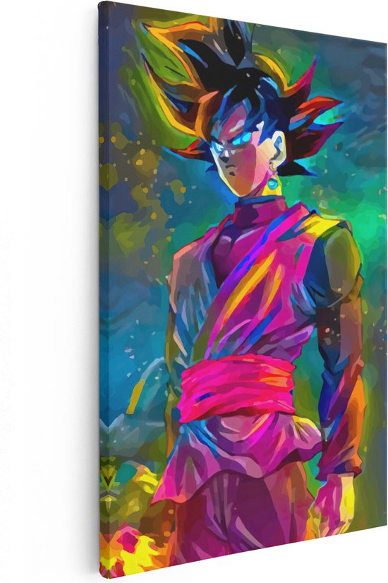 Artaza Canvas Schilderij Anime Karakter Goku Black uit Dragon-Ball - 20x30 - Klein - Foto Op Canvas - Canvas Print