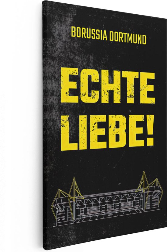Artaza Canvas Schilderij Echte Liebe! - Borussia Dortmund Club Motto - 40x60 - Poster Foto op Canvas - Canvas Print