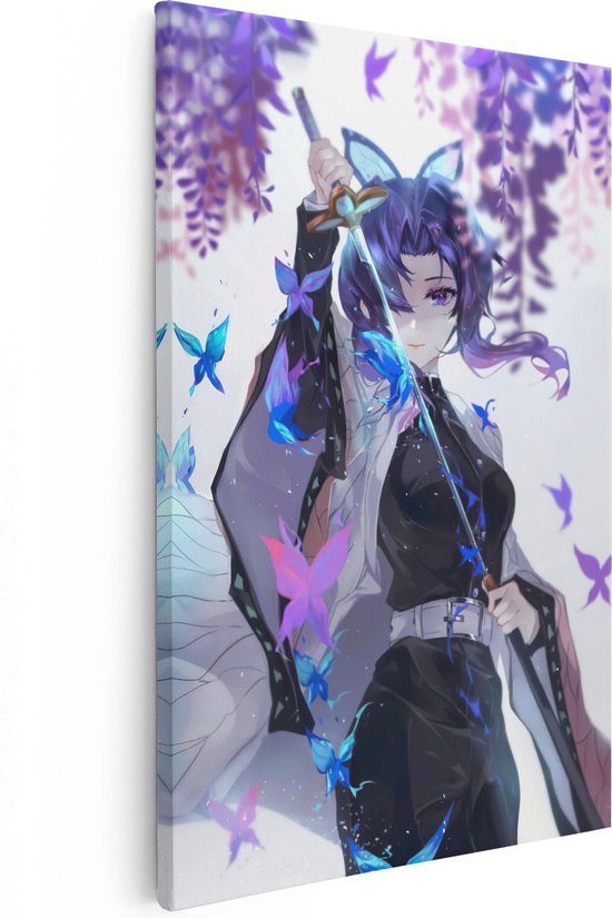 Artaza Canvas Schilderij Anime Karakter Shinobu Kochō - 60x90 - Foto Op Canvas - Wanddecoratie