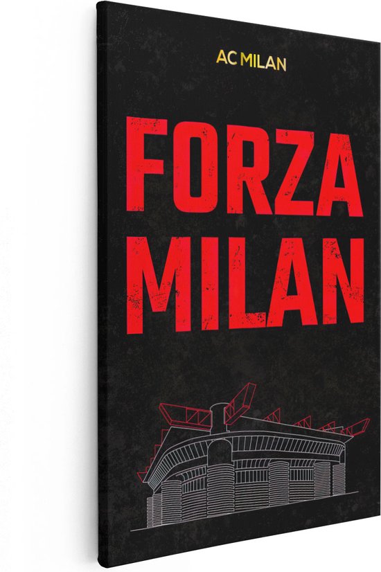 Artaza - Canvas Schilderij - AC Milan Forza Milan - Foto Op Canvas - Canvas Print
