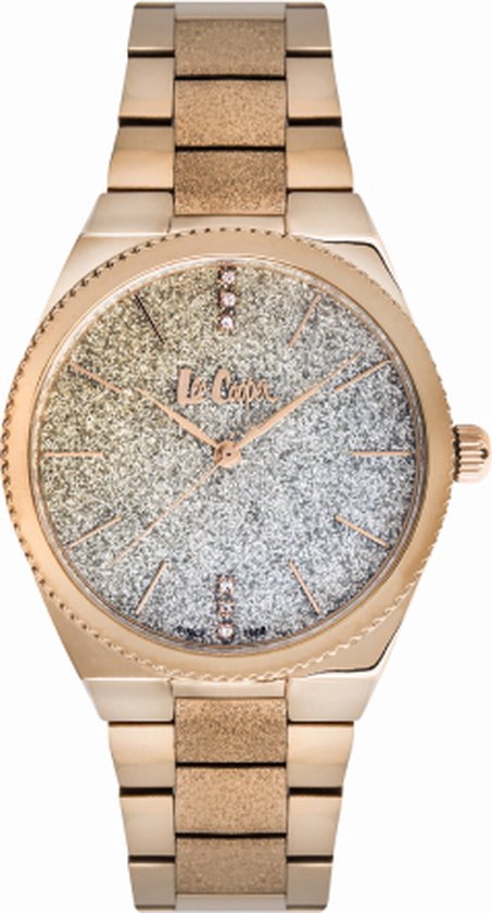 Lee Cooper LC06966.440 - Horloge - Analoog - Dames - Vrouwen - stalen band - Rosékleurig