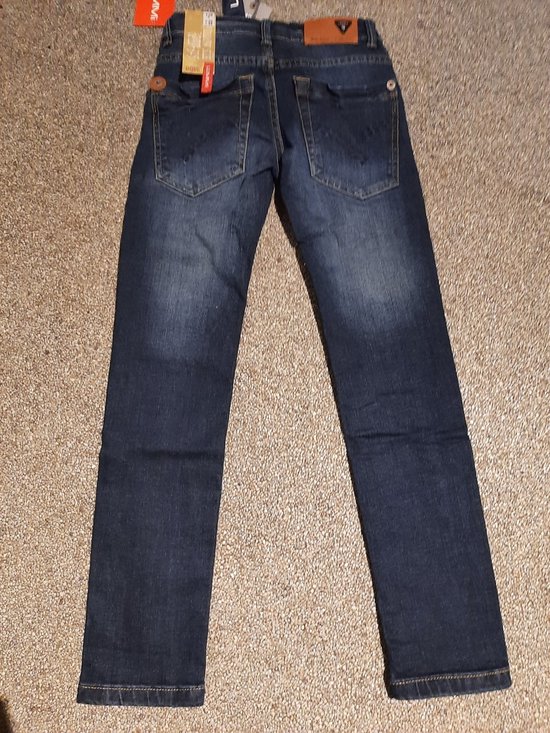 Lemmi - kinder jeans - donkerblauw - memory stretch - superslim - maat 128  | bol.com