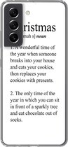 Geschikt voor Samsung Galaxy S21 FE hoesje - Christmas definitie - Kerst - Spreuken - Quotes - Woordenboek - Siliconen Telefoonhoesje