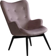 Rose fauteuil fluweel