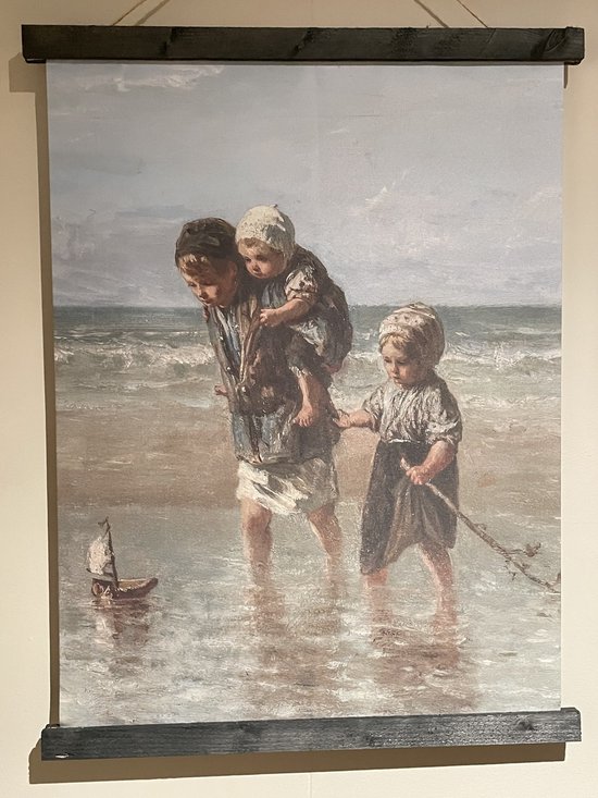 Wanddoek kinderen aan zee