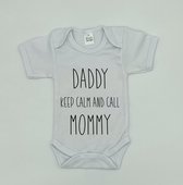 Baby Romper - Daddy Keep Calm And Call Mommy - Maat 56 - Wit