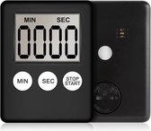 Magnetische kookwekker met alarm - digitale timer-  inclusief batterij - zwart