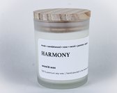 Harmony -Natuurlijke Premium Sojawas Geurkaars - 50 branduren - mooie en sterke geur-Harmony