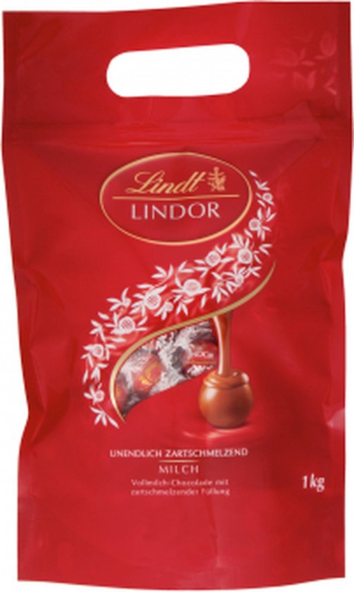 Lindt LINDOR melkchocolade bonbons 1kg - 80 bonbons - ideaal om te delen - Lindt
