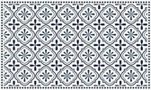 Keukentapijt van vinyl met vloertegelmotief TERQUISE - 49,5 x 83 cm - Blauw en wit