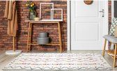 Gangtapijt berberstijl JAVA - 80 x 200 cm - Beige met veelkleurige motieven