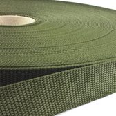 10 meter Tassenband / Parachuteband - 40mm breed - Olijfgroen - Legergroen - Polypropyleen - 1,5mm dik
