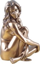 MadDeco - bronskleurig beeldje - naakte vrouw - polyresin - groot - 21 cm