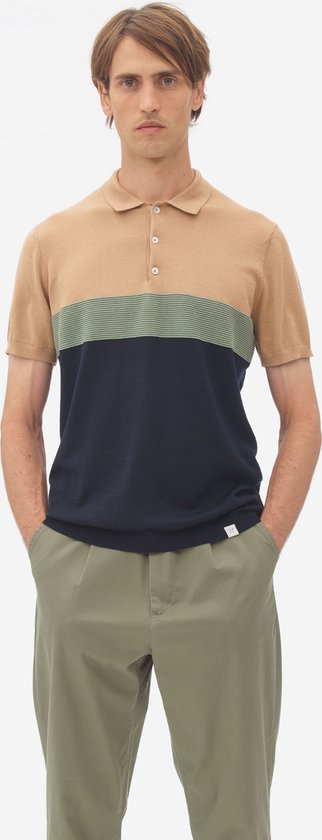 Nowadays Gebreide Polo met structuur en color block - Maat M