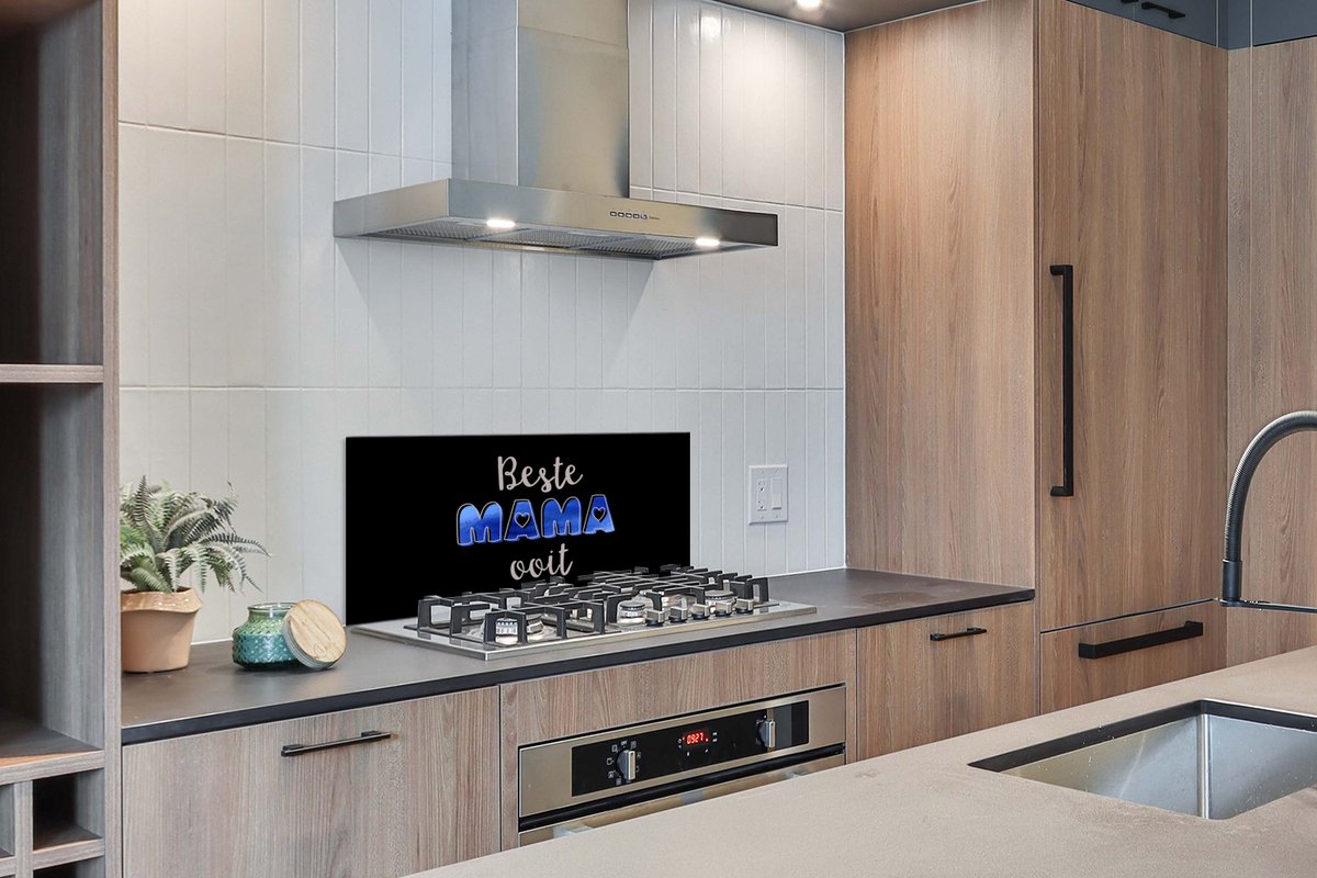 KitchenYeah Spatscherm 100x50 cm - Beste mama ooit - Aluminium thumbnail 5
