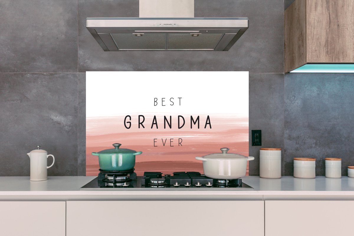 KitchenYeah Spatscherm 100x65 cm - Best Grandma Ever aluminium thumbnail 6