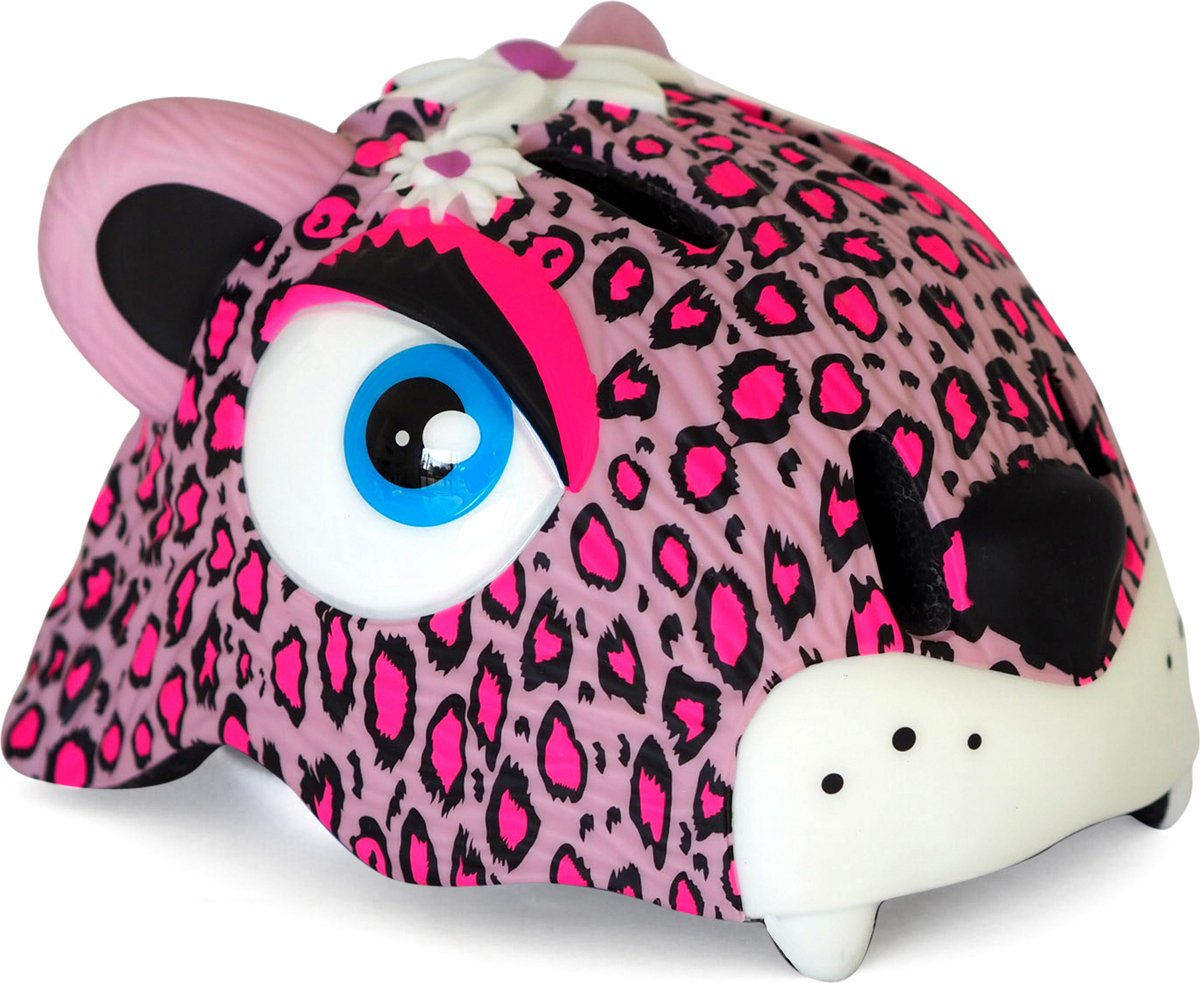 Crazy Safety - Kinderfietshelm - Fietshelm voor kinderen - Roze Luipaard - EN1078 Gecertificeerd - Maat S - 49/54 cm verstelbaar