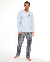 Cornette 'Base Camp heren pyjama lange mouwen- grijs-  katoen XL