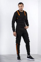 Zwart Trainingspak heren – Cargo - Tracksuit heren - Joggingpak heren – Maat M