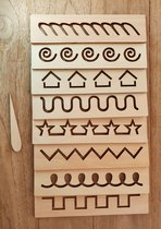 Tekensjablonen van hout - Verschillende figuren - Teken sjablonen voor zand en tekenen - Montessori speelgoed - Leerzaam - Duurzaam - Motorische ontwikkeling