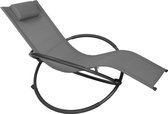 Kamyra® Schommelstoel voor Buiten - Ligstoel, Tuinstoel, Zonnestoel - Weerbestendig & Comfortabel - 152x53x88 cm - Grijs